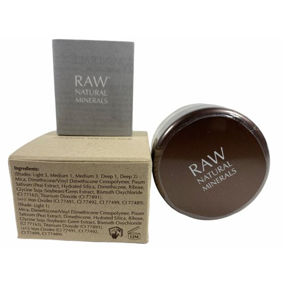 RAW MINERALS FOUNDATION - LIGHT 1 - 0.07 oz 2 Grams Loose Powder - New Sealed! - Picture 6 of 9